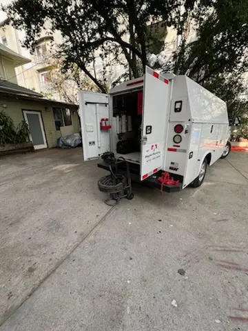 Magnet Plumbing service vehicle on-site for Sewer Line Repair in Hollywood